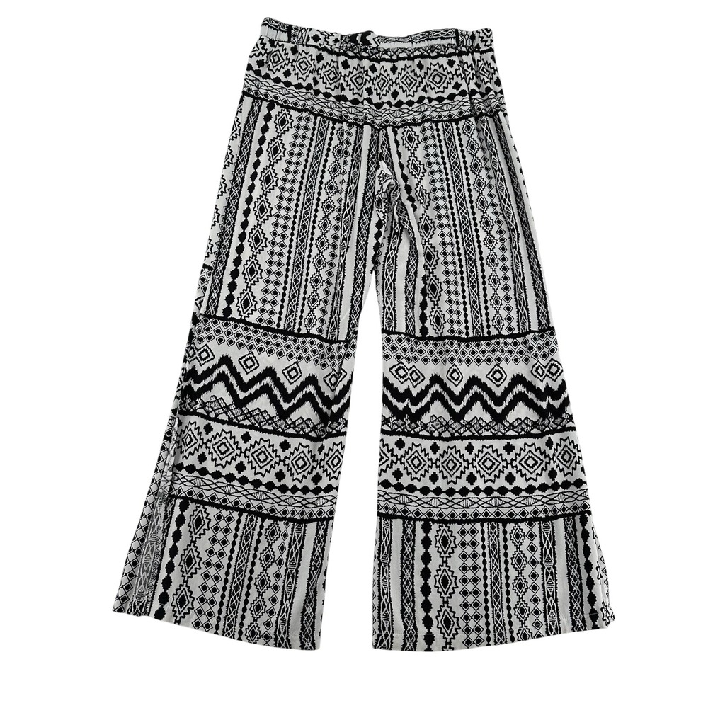 O Rageous Women's Geometric Print Wide Leg Palazzo Pants Size M Hippie 90's Y2K